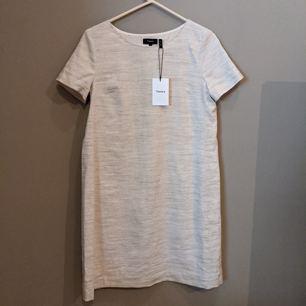 Theory Sharkskin Crunch Panel Shift Dress NWT - M